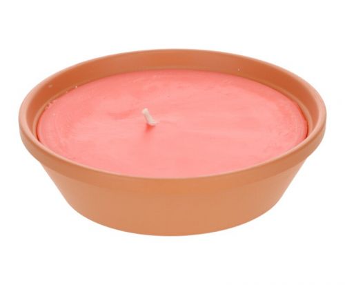 Kleikom met citronellakaars | Rood | Ø 20 cm x H 5 cm