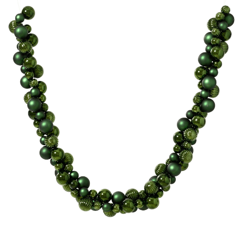 Kerstballenslinger | Polystryeen | glanzende–matte mix | Groen | 180 cm