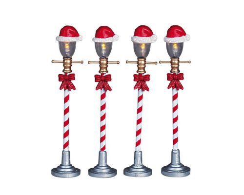 LEMAX Kerstmuts Straatlantaarn | Set van 4