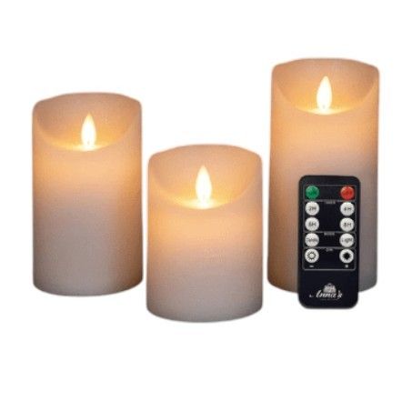 Rustieke LED-Candleset | Beweging van de vlam | Batterij | Wit | Anna's Collectie