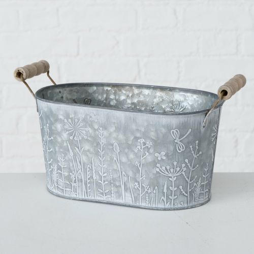 Plantpot Silene medium | Buiten | Zink | Grijs | 14 cm