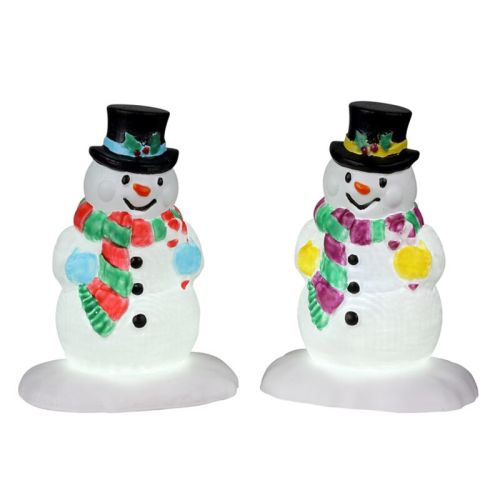 LEMAX Holly Hat Snowman | Set van 2