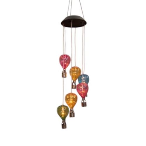 Solar mobiel luchtballon | 6 ballonnen | 6 LED’s | Vlam-effect | 80 cm | Anna's Collection