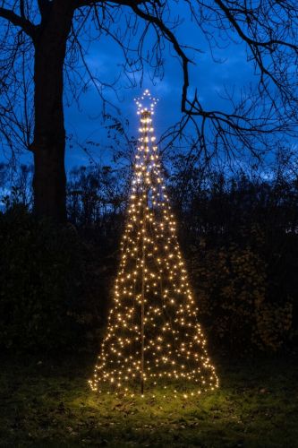 Kerstboom voor buiten met ster  | Warm wit | Inkl. Mast | in 3 Varianten