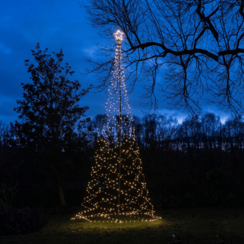 LED Kerstboom met Ster Buiten | 836 LEDs | Ø 160 × 500 cm | Classic Warm Wit incl. Paal en Afstandsbediening | Anna's Collection