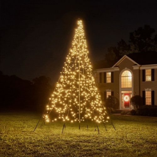 Fairybell-kerstboom | 400 cm | 640 LED's | Warm wit met glitters | inclusief mast