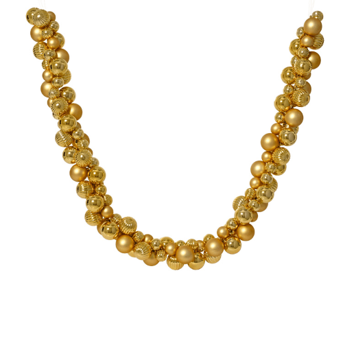 Kerstballenslinger | Polystyreen | Glanzend-matte mix | Goud | 180 cm