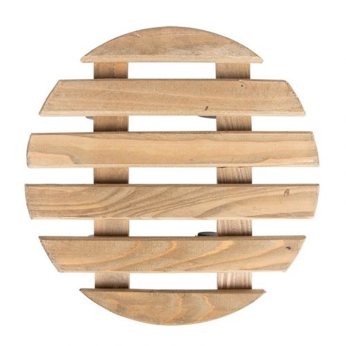 Esschert Design | Plantenroller rond | hout | Bruin | Ø29xH8 cm