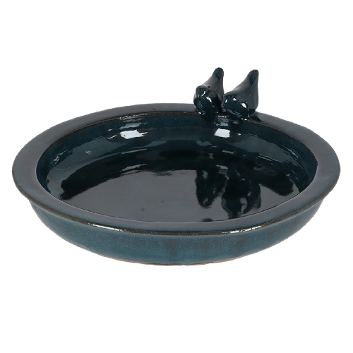 Esschert Design | Vogelbad keramiek rond petroleum L | Terracotta | 37x37x10cm