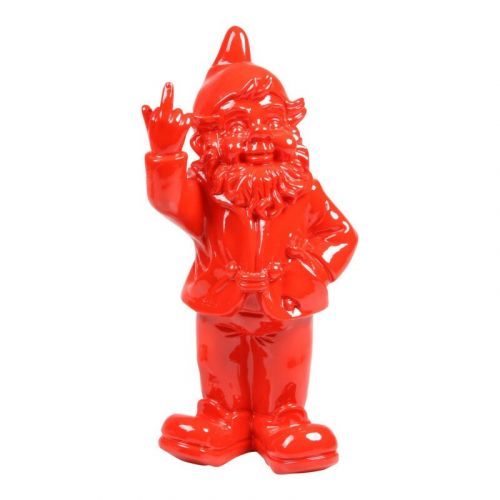 Tuinkabouter F*ck You | kunststeen | Rood | 30 cm