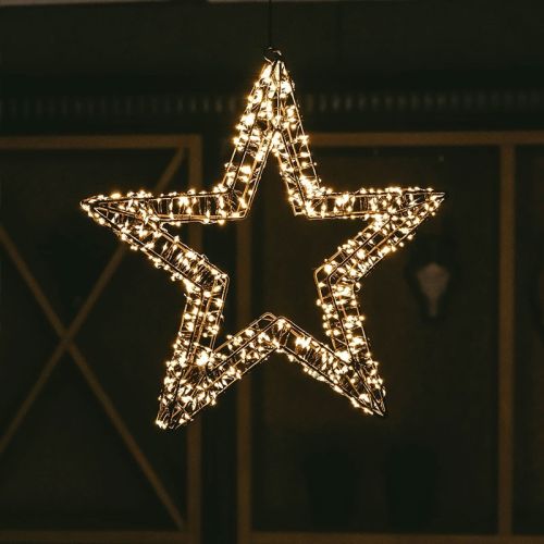 3D-ledster van metaal als kerstverlichting | H 36 cm of H 56 cm | Classic warmwit | Anna's Collection