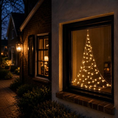 Fairybell Luminous Switch raamkerstverlichting | 125 cm | 64 LED | warmwit & multicolor