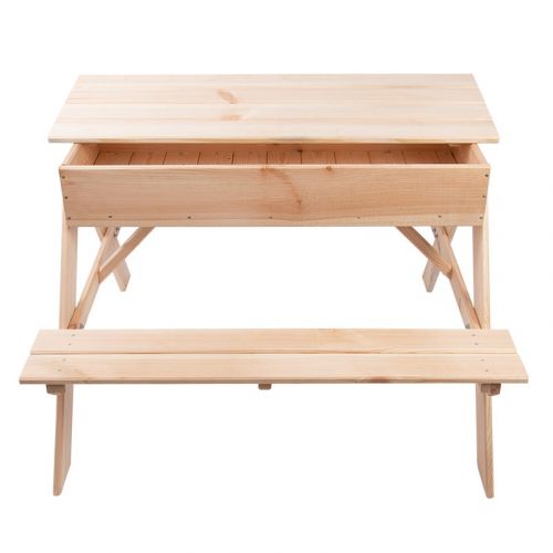 Esschert Design | Picknicktafel met zandbak | hout | 93x88x60cm