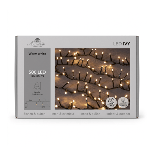 LED Lichtsnoer IVY Kerstverlichting | 500 LEDs | 12 m | Warm Wit Timer Dimbaar IP44 | Anna's Collection