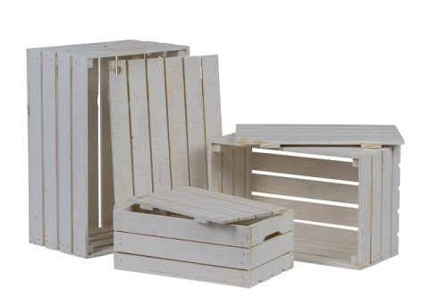 "Lattenkist & Deksel Set – Wit"