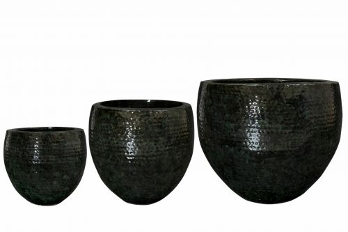 Pot Thom Zwart | Set van 3 | Ø 54 x H 44 cm