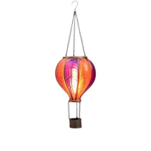 Solar luchtballon | 20 LED’s | Vlam-effect | 14x45 cm | Roze | Anna's Collection