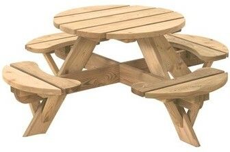 Ronde picknicktafel voor kinderen van geïmpregneerd grenenhout | Doorsnede 63cm