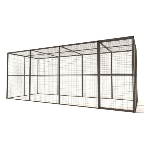 Glorenza Lilly | Vogel-/kippen-/konijnen-/kattenren | Antraciet | 178x176x449 cm | Gaas 19x19x1,5mm