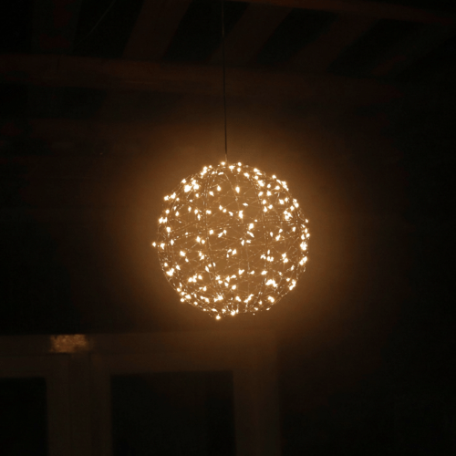 LED Bol Metaal Kerstverlichting | 200 LEDs Knipperfunctie | Ø 18 cm | Classic Warm Wit | Anna's Collection
