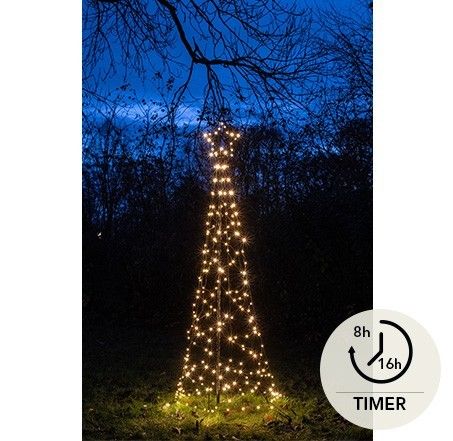Buitenkerstboom met ster | 200 meter | 236 LED's | Warmwit | Inclusief mast
