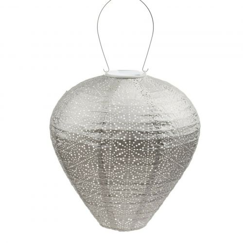 LUMIZ Solar lampion Ballon | Sashiko | Licht taupe | Ø30 cm