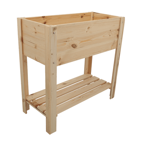 Esschert Design | Verhoogde kweektafel met L-poot | Licht hout | S | 80x78x38cm