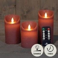 Rustieke LED-Candleset | Beweging van de vlam | Batterij | Antiek Roze | Anna's Collectie