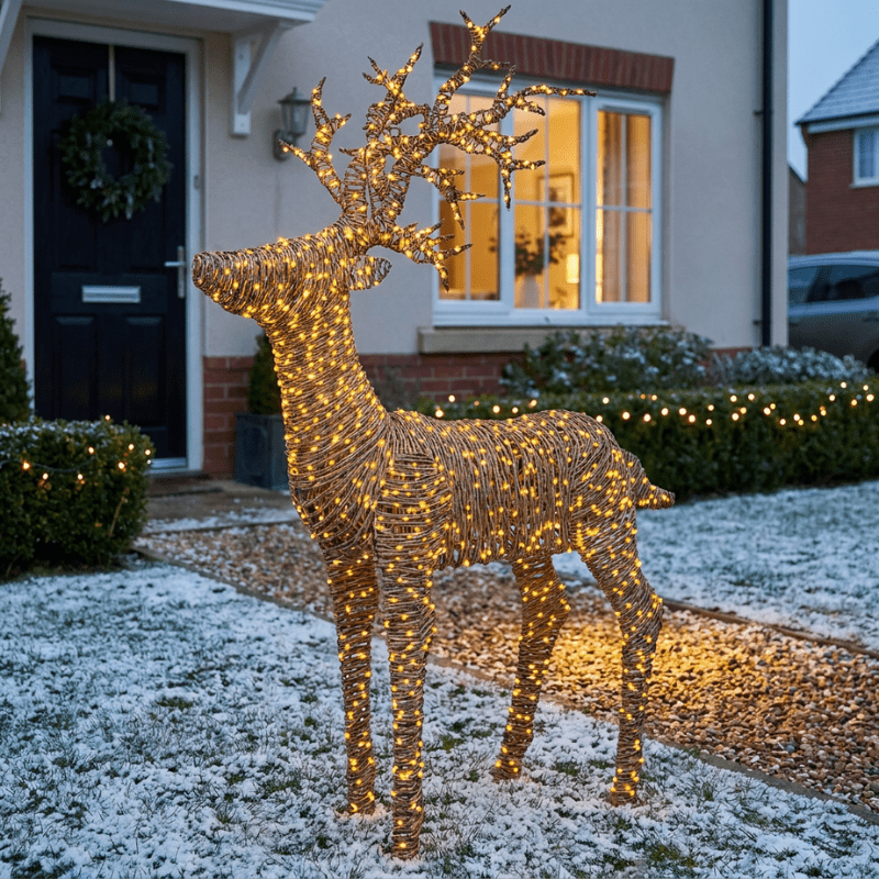 LED Rentier Weihnachtsfigur beleuchtet f&uuml;r den Garten &ndash; KJ Outdoor